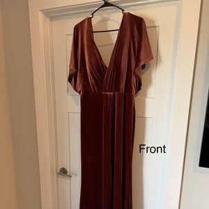 Velvet Terracotta bridesmaid dress